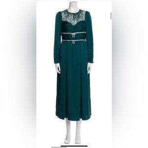 Self Portrait Elegant Teal Long Sleeve Dress